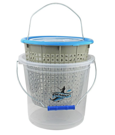 Sea Horse Silindir Süzgeçli Balıkçı Kovası – 6.5 Litre Kapasiteli, Katlanabilir ve Su Geçirmez Kova (25x23 cm)