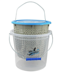 Sea Horse Silindir Süzgeçli Balıkçı Kovası – 6.5 Litre Kapasiteli, Katlanabilir ve Su Geçirmez Kova (25x23 cm)