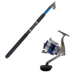 Blue Coastal 300cm 60-120gr Kamış - Carrera 6000 Mavi Kamış Makine Olta Seti