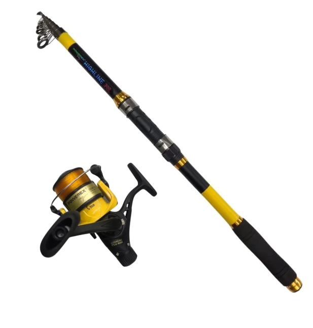 Powerex Highline 3,60m. 75-150gr Kamış - Highline Plus 4000 Sarı Kamış Makine Olta Seti