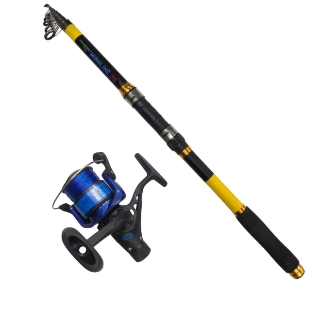 Powerex Highline 3,60m. 75-150gr Kamış - Highline Plus 4000 Mavi Kamış Makine Olta Seti