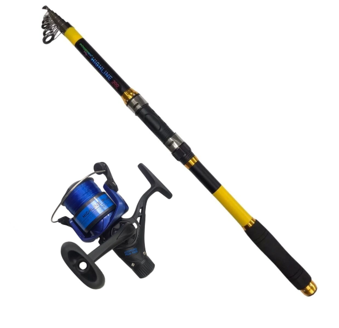 Powerex Highline 3m. 75-150gr Kamış - Highline Plus 4000 Mavi Kamış Makine Olta Seti